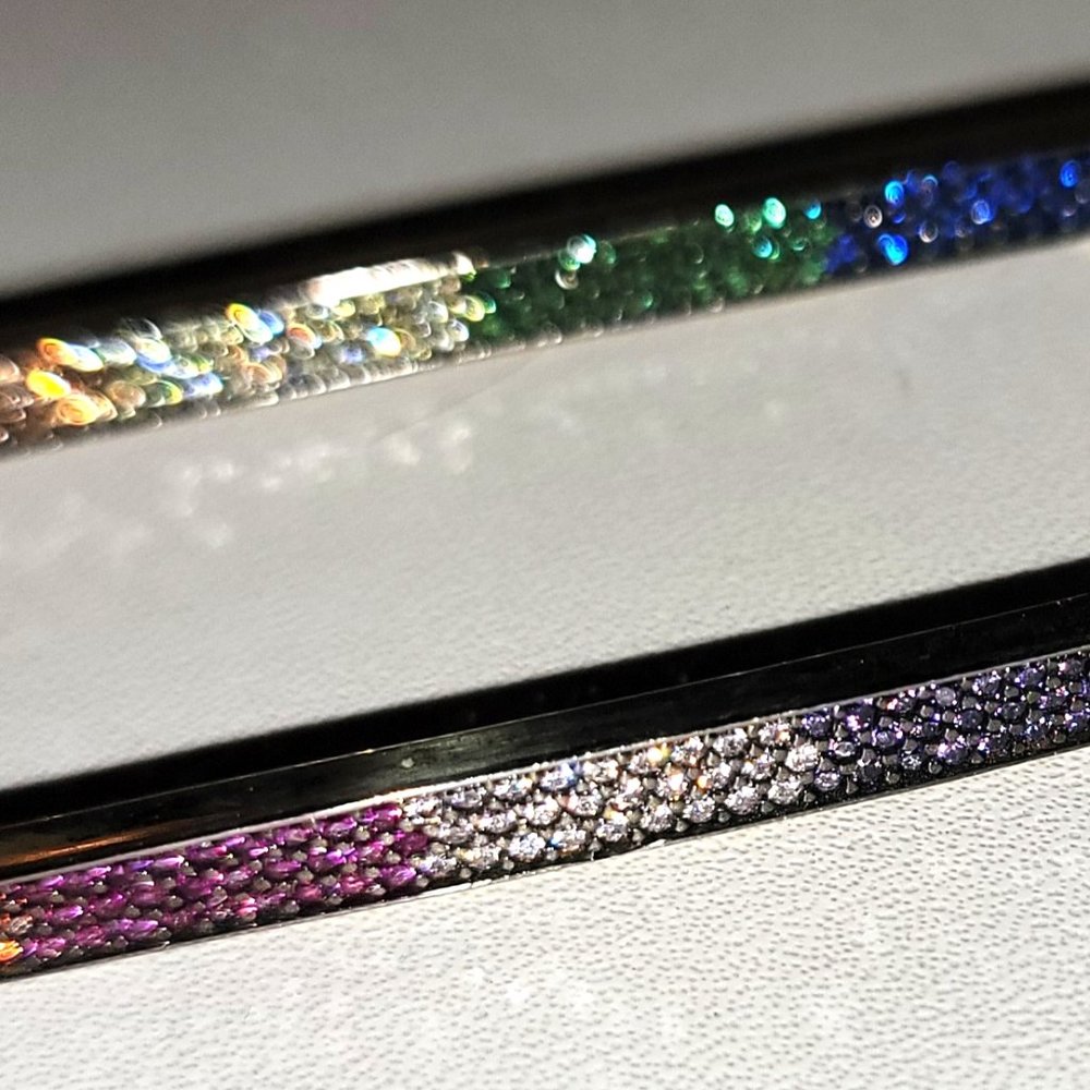 Sterling Rectangular Earrings 24k Plate Swarovski… - image 5